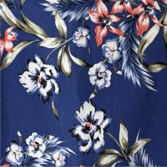 Mario Serrani Italy Comfort Stretch Skort Size Large Floral Built in Shorts Blue - Picture 6 of 7